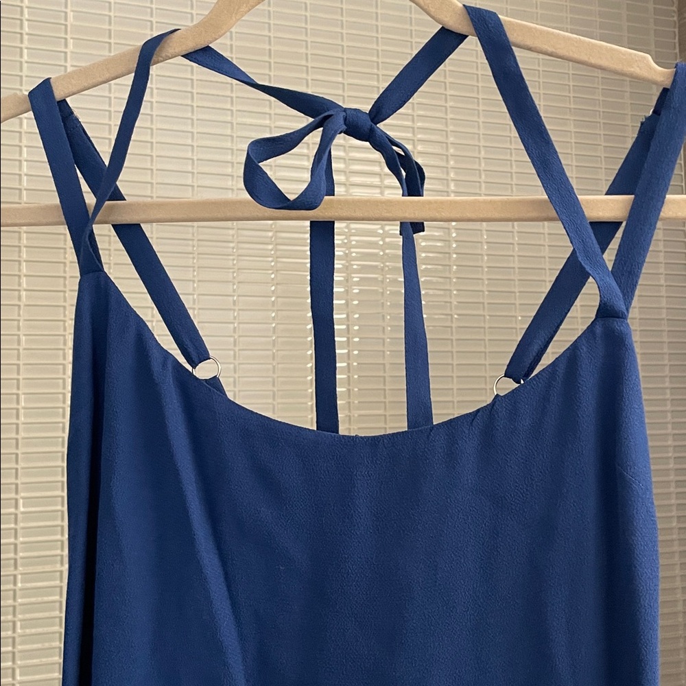 Reformation Skyla Dress Caspian Blue 8 - Picture 5 of 9